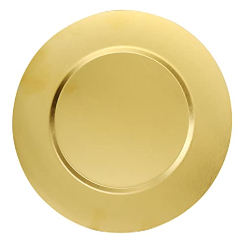 TOYZFRIENDY Edelstahl Teller Rund Goldfarben Lebensmittelecht Robust und Leicht Spülmaschinenfest Vielseitig Einsetzbar als Dinner Dish Servierplatte und Grillplatte für Haushalt und von TOYZFRIENDY