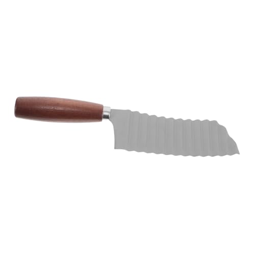 TOYZFRIENDY Edelstahl Wellenmesser Kartoffelschneider mit Ergonomischem Holzgriff Langlebiger Crinkle Cut Gemüseschneider für Pommes Obst und Vielseitigen Kücheneinsatz Bequeme Schneiden und von TOYZFRIENDY
