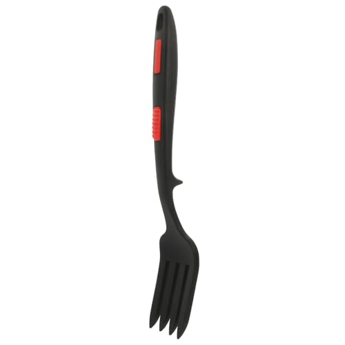 TOYZFRIENDY Ergonomische Silikon Gabel mit Rutschfestem Griff Hitzebeständig Wiederverwendbar für Salate und Dinner Praktisches Küchenutensil für Familie Restaurant und Camping Schwarz von TOYZFRIENDY