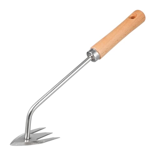 TOYZFRIENDY Ergonomischer Edelstahl-gartenrechen mit Buche-holzgriff Multifunktionaler Unkrautentferner für Tiefes Ausgraben Langlebiges Gartentool für Gartengras Beete und von TOYZFRIENDY