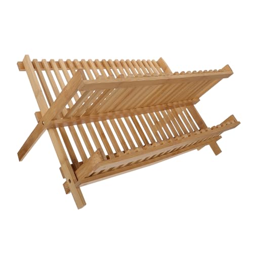 TOYZFRIENDY Faltbares Abtropfgestell Fächer Geschirrablage Küchenregal für Teller Schalen Platzsparend Modernes Design für Haushalt Hotel Restaurant von TOYZFRIENDY