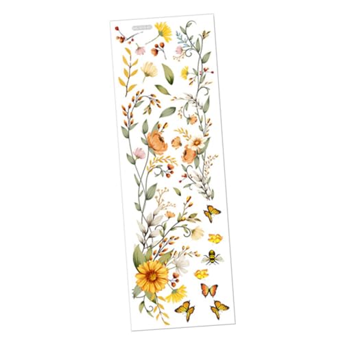 TOYZFRIENDY Floral Wandtattoo Blumenranken Selbstklebend Türrahmen Deko Wohnzimmer Schlafzimmer Wandaufkleber Blütenmotiv Einfache Montage Natürliche Raumgestaltung von TOYZFRIENDY