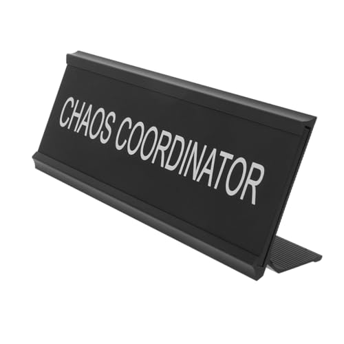 TOYZFRIENDY Förmiges Aluminiumschild für Mediatoren Stabiles Tischschild Schwarzes Lustiges Büroschild Schnelle Identifikation Modernes Design für Büro und Home Office von TOYZFRIENDY