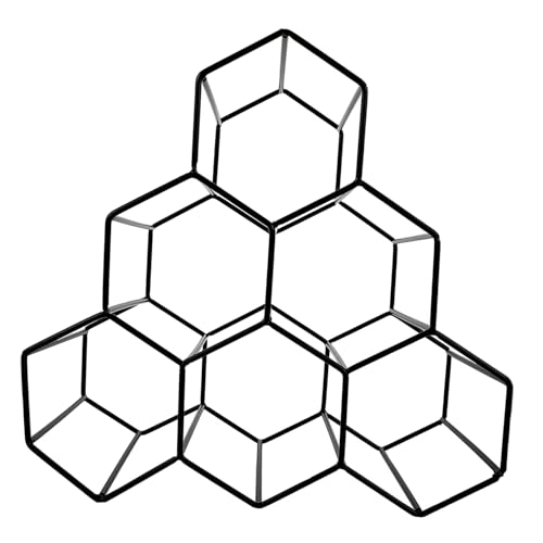 TOYZFRIENDY Freistehendes Weinregal aus Robustem Eisen mit Geometrischem Wabendesign Platzsparend für Küche und Esszimmer Moderner Weinständer zur Stilvollen Flaschenaufbewahrung und von TOYZFRIENDY