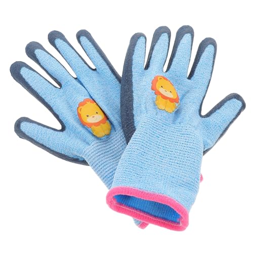 TOYZFRIENDY Gartenhandschuhe Schutzhandschuhe Rutschfest Langlebig für Outdoor Aktivitäten Camping Pflücken Waschbar Geeignet für Jahre Blauer Latexhandschuh von TOYZFRIENDY