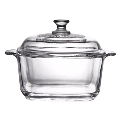 TOYZFRIENDY Glas Schüssel mit Deckel Mikrowellengeeignet Doppelgriffige Gehärtete Glas-auflaufform für Salat Obst Vielseitiger Haushaltsbehälter Spülmaschinenfest Bruchsicher und Leicht zu von TOYZFRIENDY
