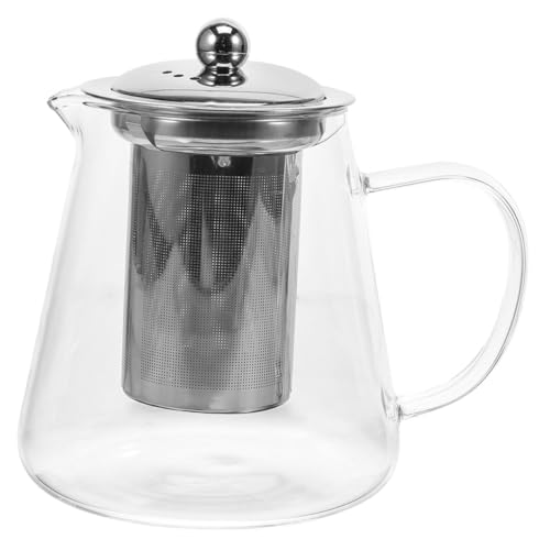 TOYZFRIENDY Glasteekanne mit Teesieb Teekessel aus Hochwertigem Borosilikatglas Dickwändig und Langlebig für Lose Teeblätter Einfach zu Reinigen und Elegant im Design von TOYZFRIENDY