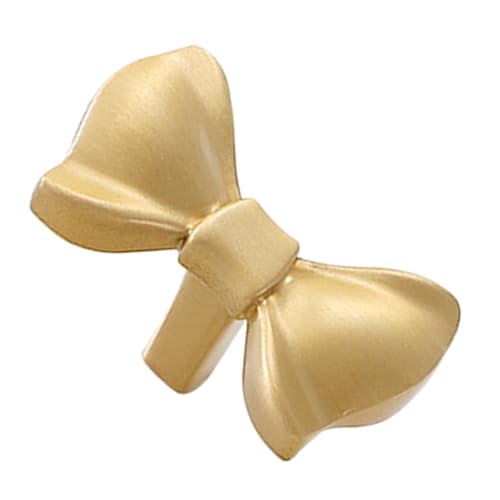 TOYZFRIENDY Goldene Bow Shaped Schrankknöpfe aus Massivem Messing Kinderfreundliche Leicht zu Greifende Möbelgriffe für Kommode Schranktüren Vielseitig für Vintage und Moderne Einrichtung von TOYZFRIENDY