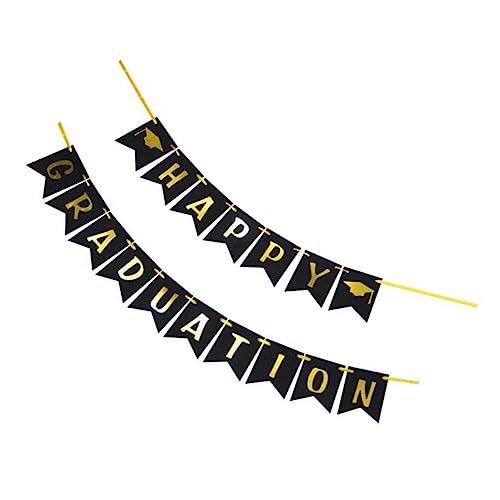 TOYZFRIENDY Graduationsbanner Hängend Dekoration für Abschlussfeier Klassenzimmer Party Deko mit Doktorhut und Gratulation als Fotorequisite für Schulabschluss Feier von TOYZFRIENDY