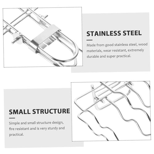 TOYZFRIENDY Grillnetz aus Edelstahl mit Holzgriff Tragbares BBQ Tool für Bratwurst Steak und Gemüse Faltbares Hitzebeständiges Grillgitter für Gasgrill und Outdoor Grillen von TOYZFRIENDY