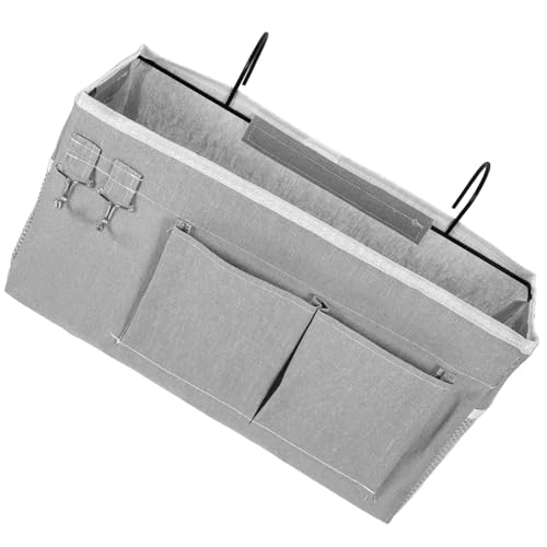 TOYZFRIENDY Große Bett Aufbewahrungstasche mit Haken Hängender Organizer für Schlafzimmer Vielseitiger Sundries Organizer für Uni Büro und Zuhause Robuste Stofftasche mit Hoher Tragkraft von TOYZFRIENDY