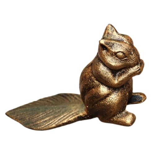 TOYZFRIENDY Gusseiserner Türstopper Squirrel Form Antikbeschichtung Rostfrei Winddicht Türkeil Ohne Nagel Vintage Türfeststeller für Zuhause und Büro von TOYZFRIENDY