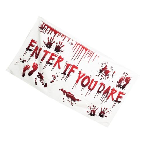TOYZFRIENDY Halloween Tischdecke mit Enter If You Dare Aufdruck Blutiges Partybanner Halloween Party Deko für Zuhause Bar Club Gruselige Tischdekoration für TOYZFRIENDY Halloween Tischdecke mit Enter If You Dare Aufdruck Blutiges Partybanner Halloween Party Deko für Zuhause Bar Club Gruselige Tischdekoration für von TOYZFRIENDY