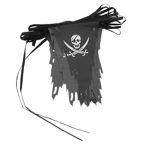 TOYZFRIENDY Halloween Wimpelkette Piratenschädel Banner Halloween Deko Girlande Wanddekoration für Party Wand Fenster Baum TOYZFRIENDY Halloween Wimpelkette Piratenschädel Banner Halloween Deko Girlande Wanddekoration für Party Wand Fenster Baum von TOYZFRIENDY