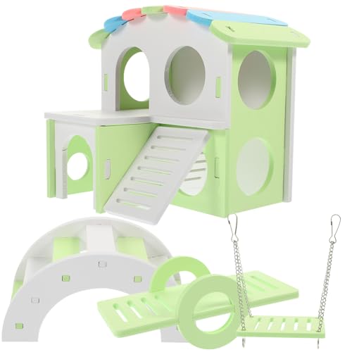 TOYZFRIENDY Hamster Versteck Teilig Kleintier Spielhaus mit Leiter und Schaukel Langlebiges Nest für Mäuse und Kleine Haustiere Sicherer Rückzugsort und Kletterplattform für Meerschweinchen von TOYZFRIENDY