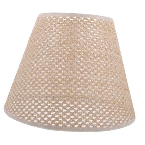 TOYZFRIENDY Handgefertigter Lampenschirm aus Roségold Geflochtenes Rattan Imitat Praktischer Leichter Tischlampen Schirm Dekorativ Bruchsicher Einfache Montage Stilvolle Raumbeleuchtung von TOYZFRIENDY