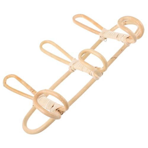 TOYZFRIENDY Handgefertigter Natürlicher Rattan Wandhaken mit Haken Platzsparend und Vielseitig Robuste Wandgarderobe für Bad Schlafzimmer und Garten Dekorativer Vintage Organizer von TOYZFRIENDY