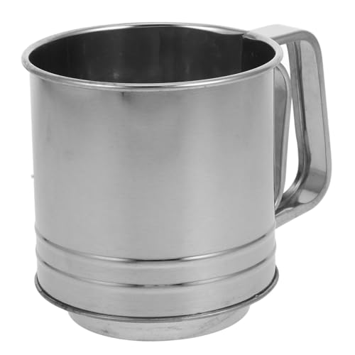 TOYZFRIENDY Handlicher Mehlsieb Cup mit Feinem Rotierendem Sieb Präzises Backzubehör für Mehl und Puderzucker Leicht Bedienbarer Küchensieb für Backen und Teesieben von TOYZFRIENDY
