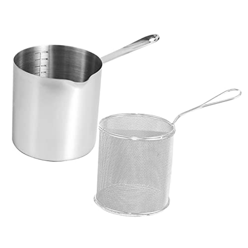 TOYZFRIENDY Haushalts Fritteusentopf aus Tiefer Frittierpfanne mit Hitzebeständigem Frittierkorb Schnelle Wärmeleitung Praktischer Küchen Fry Pot für Vielseitiges Kochen von TOYZFRIENDY