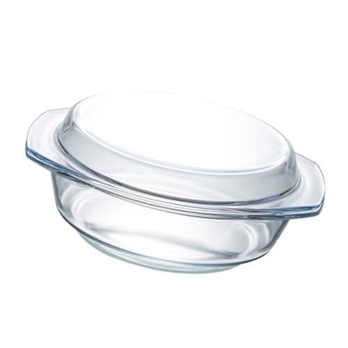 TOYZFRIENDY Hitzebeständige Glas schüssel mit Deckel Mikrowellengeeignet Bruchsicher Lebensmittelecht Runde Vorrats Aufbewahrungsbox für Haushalt Sicher zum Erhitzen und Servieren von TOYZFRIENDY