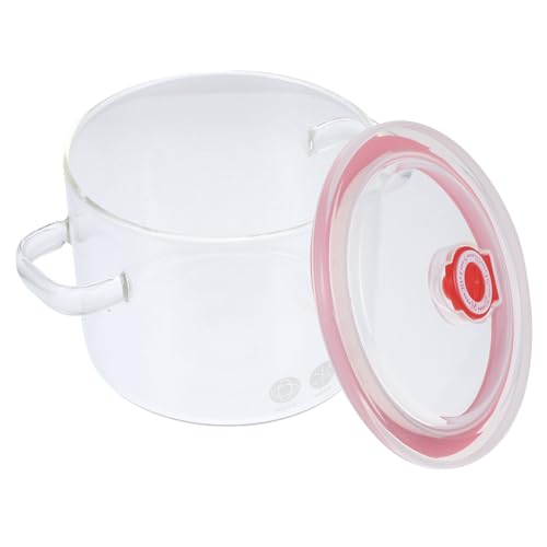 TOYZFRIENDY Hitzebeständiger Glas kochtopf mit Doppelgriffen Hoher Borosilikat glas suppentopf zum Kochen Schmoren und Nudeln Zubereiten Transparenter Haushalts dämpfeinsatz Geeignet von TOYZFRIENDY