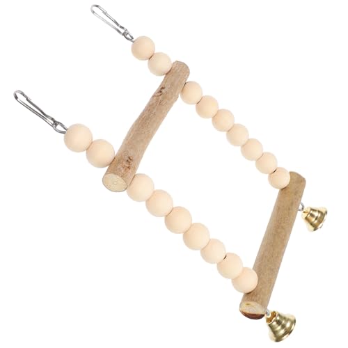 TOYZFRIENDY Hölzerne Papageien doppelschaukel aus Robustem Holz Kleines für Wellensittiche und Nymphensittiche Hängende Sitzstange mit Glocke Interaktives Kauspielzeug für Papageien und TOYZFRIENDY Hölzerne Papageien doppelschaukel aus Robustem Holz Kleines für Wellensittiche und Nymphensittiche Hängende Sitzstange mit Glocke Interaktives Kauspielzeug für Papageien und von TOYZFRIENDY