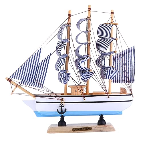 TOYZFRIENDY Holz Segelschiff Modell Mediterraner Stil Deko Segelboot Ornament für Wohnzimmer Büro Schlafzimmer Nautische Tischdekoration für Bootsbesitzer TOYZFRIENDY Holz Segelschiff Modell Mediterraner Stil Deko Segelboot Ornament für Wohnzimmer Büro Schlafzimmer Nautische Tischdekoration für Bootsbesitzer von TOYZFRIENDY