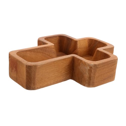 TOYZFRIENDY Holz Servierplatte Kreuzform Snack Tablett Holzschale Vielseitig für Obst Käse Desserts Rustikales Food Platter für Küche und Zuhause von TOYZFRIENDY