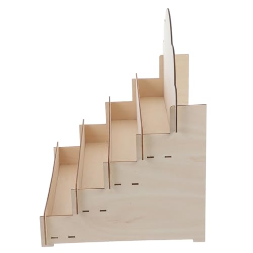 TOYZFRIENDY Holz organizer Displayständer Treppenförmig Robuster Präsentationsständer für Grußkarten Poster Postkarten Tisch Organizer für Desktop Kosmetikaufbewahrung von TOYZFRIENDY