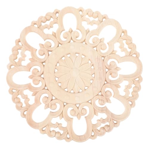 TOYZFRIENDY Holzgeschnitzte Runde Möbelapplikation Europäischer Stil Dekorative Holzverzierung für Schranktüren Kommoden Türen und Wohnaccessoires Feine Handwerkskunst Vielseitig Einsetzbar von TOYZFRIENDY