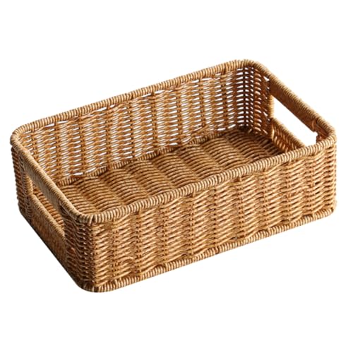 TOYZFRIENDY Imitat rattan Aufbewahrungskorb Handgeflochtener Desktop korb in Hellbraun Großer Stauraum für Kosmetik Büro Bad Vielseitiger Ordnungshelfer für Haushalt und Regale TOYZFRIENDY Imitat rattan Aufbewahrungskorb Handgeflochtener Desktop korb in Hellbraun Großer Stauraum für Kosmetik Büro Bad Vielseitiger Ordnungshelfer für Haushalt und Regale von TOYZFRIENDY