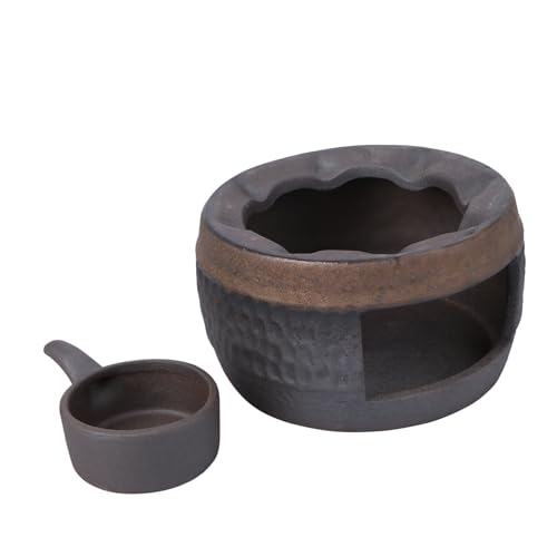 TOYZFRIENDY Keramik Teewärmer Retro Handgefertigt mit Teelichthalter Stövchen für Losen Tee Warmhaltefunktion Rustikale Teekannen Erwärmung für Teezeremonie und Teegenuss von TOYZFRIENDY
