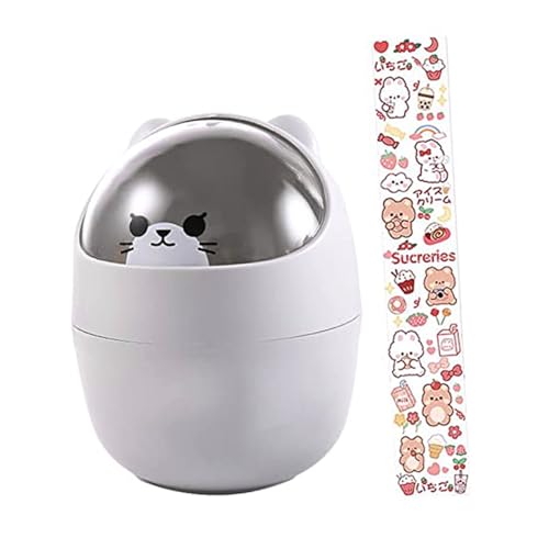TOYZFRIENDY Kleiner Desktop Mülleimer mit Deckel Cartoon Mülltonne aus Hochwertigem Kunststoff Abnehmbarer Abfalleimer Platzsparender Schreibtisch Abfallbehälter für Büro Schlafzimmer Küche TOYZFRIENDY Kleiner Desktop Mülleimer mit Deckel Cartoon Mülltonne aus Hochwertigem Kunststoff Abnehmbarer Abfalleimer Platzsparender Schreibtisch Abfallbehälter für Büro Schlafzimmer Küche von TOYZFRIENDY