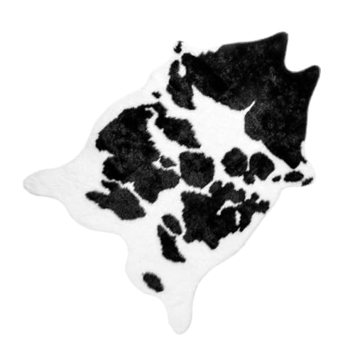 TOYZFRIENDY Kleiner Kuhmuster Teppich aus Weichem Polyester rutschfeste Dekorative Fußmatte für Wohnzimmer Schlafzimmer und Kinderzimmer Gemütlicher Wohnaccessoire für Warme Bodendekoration von TOYZFRIENDY