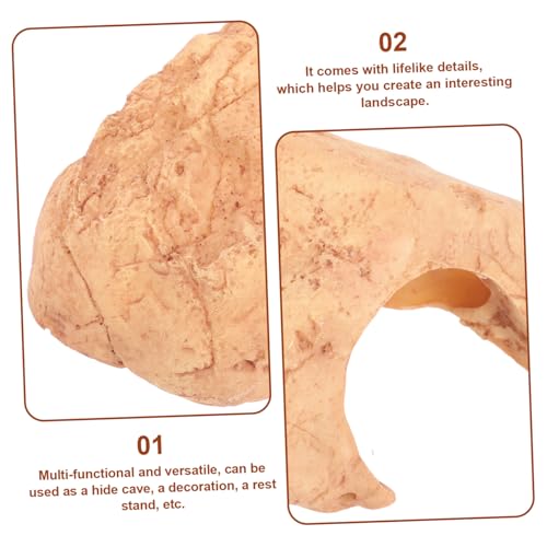 TOYZFRIENDY Kleines Reptilienversteck aus Sicherem Harz Dekorative Höhle für Terrarien und Schildkrötengehege Leichter Unterschlupf für Amphibien und Echsen Platzsparendes Versteck zur von TOYZFRIENDY