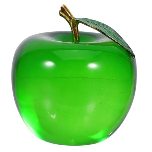 TOYZFRIENDY Kristallapfel Dekofigur Realistische Frucht Skulptur Transparentes Glas Briefbeschwerer Stilvolles Ornament für Tischdekoration und Sammlerstück von TOYZFRIENDY