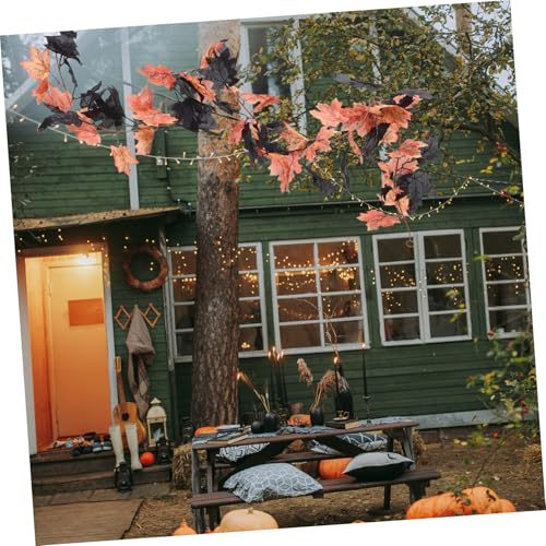 TOYZFRIENDY Künstliche Ahornblätter Girlande Rattan Deko Halloween Party Tür und Wandbehang Herbstliche Leichte Maple Leaf Vine für DIY Hochzeits und Festdeko von TOYZFRIENDY