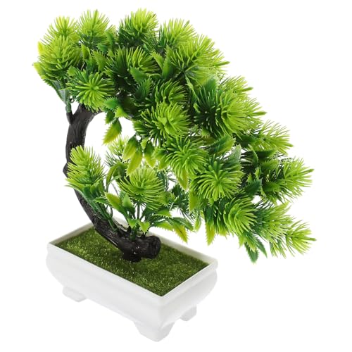 TOYZFRIENDY Künstlicher Bonsai Baum im Topf Realistische Simulation Pflegeleichte Grünpflanze Dekoration für Zuhause Büro und Innenräume Stilvolle Wartungsfreie Kunstpflanze von TOYZFRIENDY