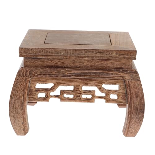 TOYZFRIENDY Massivholz Blumentopfständer Quadratisch Retro Holzsockel Display Basis für Blumen Bonsai Mini Aquarium Deko Stabile Glatte Oberfläche Chinesischer Stil Vielseitiger von TOYZFRIENDY