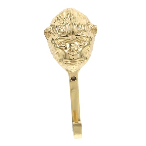 TOYZFRIENDY Messing Gorilla Kopf Wandhaken Vintage Tierkopf Design Robust Handpoliert Einzigartig Deko Haken Für Jacken Taschen Schlüsselhalter Wohnzimmer Garderobe von TOYZFRIENDY