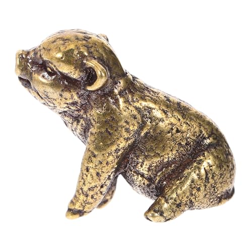 TOYZFRIENDY Messing Mini Schwein Figurine Desktop Ornament Glücksschwein Skulptur Retro Dekoration für Zuhause Büro von TOYZFRIENDY