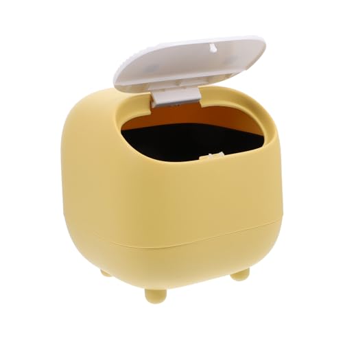 TOYZFRIENDY Mini Desktop Abfalleimer Kunststoff mit Deckel Doppelschichtiger Aufbewahrungsbehälter für Kleinteile Multifunktionaler Schreibtisch Mülleimer für Büro und Zuhause Gelb TOYZFRIENDY Mini Desktop Abfalleimer Kunststoff mit Deckel Doppelschichtiger Aufbewahrungsbehälter für Kleinteile Multifunktionaler Schreibtisch Mülleimer für Büro und Zuhause Gelb von TOYZFRIENDY