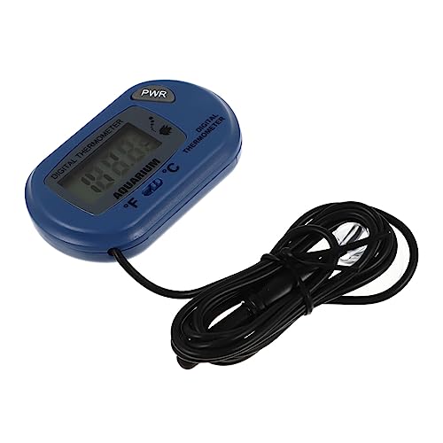 TOYZFRIENDY Mini Digitales Aquariumthermometer mit Hoher Genauigkeit Handlich und Tragbar Temperaturfühler für Fischbecken und Terrarien Ablesbares Display Blau von TOYZFRIENDY