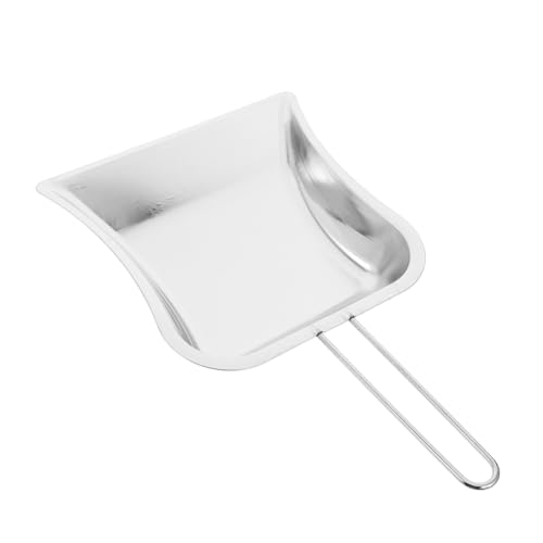 TOYZFRIENDY Mini Edelstahl Kehrschaufel mit Langem Ergonomischem Griff Leichte Metall Tisch kehrschaufel für Werkstatt Küche Garage Platzsparendes Design Vielseitig und Langlebig Silberfarben von TOYZFRIENDY