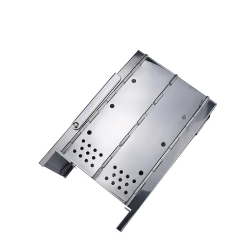 TOYZFRIENDY Mini Edelstahl Quadratischer Holzofen Tragbarer Holzkohlegrill mit Aktivbelüftung Wetterfester Zeltofen für Campingküche Picknick und Outdoor Bbq Langlebiger Rostfreier Grill von TOYZFRIENDY