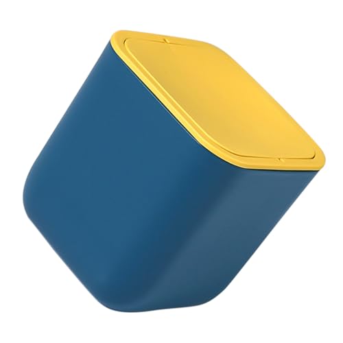 TOYZFRIENDY Mini Kunststoff Mülleimer mit Schwingdeckel Kleiner Tischabfalleimer für Büro Bad und Auto Platzsparend Swing Lid Design Praktischer Desktop Abfallbehälter in Verschiedenen Farben von TOYZFRIENDY