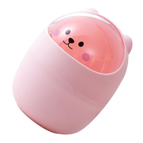 TOYZFRIENDY Mini Mülleimer mit Deckel Tischabfalleimer Cartoon Bär Kleiner Abfallbehälter für Büro Schlafzimmer Wohnzimmer Kompakt Robust Geruchsneutral Vielseitig Verwendbar von TOYZFRIENDY