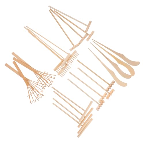 TOYZFRIENDY Mini Zen Garten Rechen Set mit Verschiedenen Rake-Tools für Sand und Handlich für Entspannung Stressabbau und Dekoratives Desktop Zen Garten Zubehör von TOYZFRIENDY