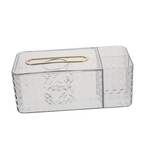 TOYZFRIENDY Multifunktionale Transparente Tissue Box Aufbewahrungsbox mit Diamantstruktur Stabiler Desktop Organizer für Schlafzimmer Wohnzimmer Geeignet als Taschentuchbox und Alltagshelfer von TOYZFRIENDY