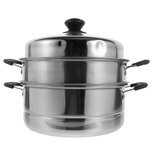 TOYZFRIENDY Multifunktionaler Edelstahl Dampfgarer mit Dreilagigem Sichtbarem Deckel und Mehrschichtigem Boden Stapelbarer Topfeinsatz für Gesundes Dampfgaren von Suppen und Gemüse im TOYZFRIENDY Multifunktionaler Edelstahl Dampfgarer mit Dreilagigem Sichtbarem Deckel und Mehrschichtigem Boden Stapelbarer Topfeinsatz für Gesundes Dampfgaren von Suppen und Gemüse im von TOYZFRIENDY